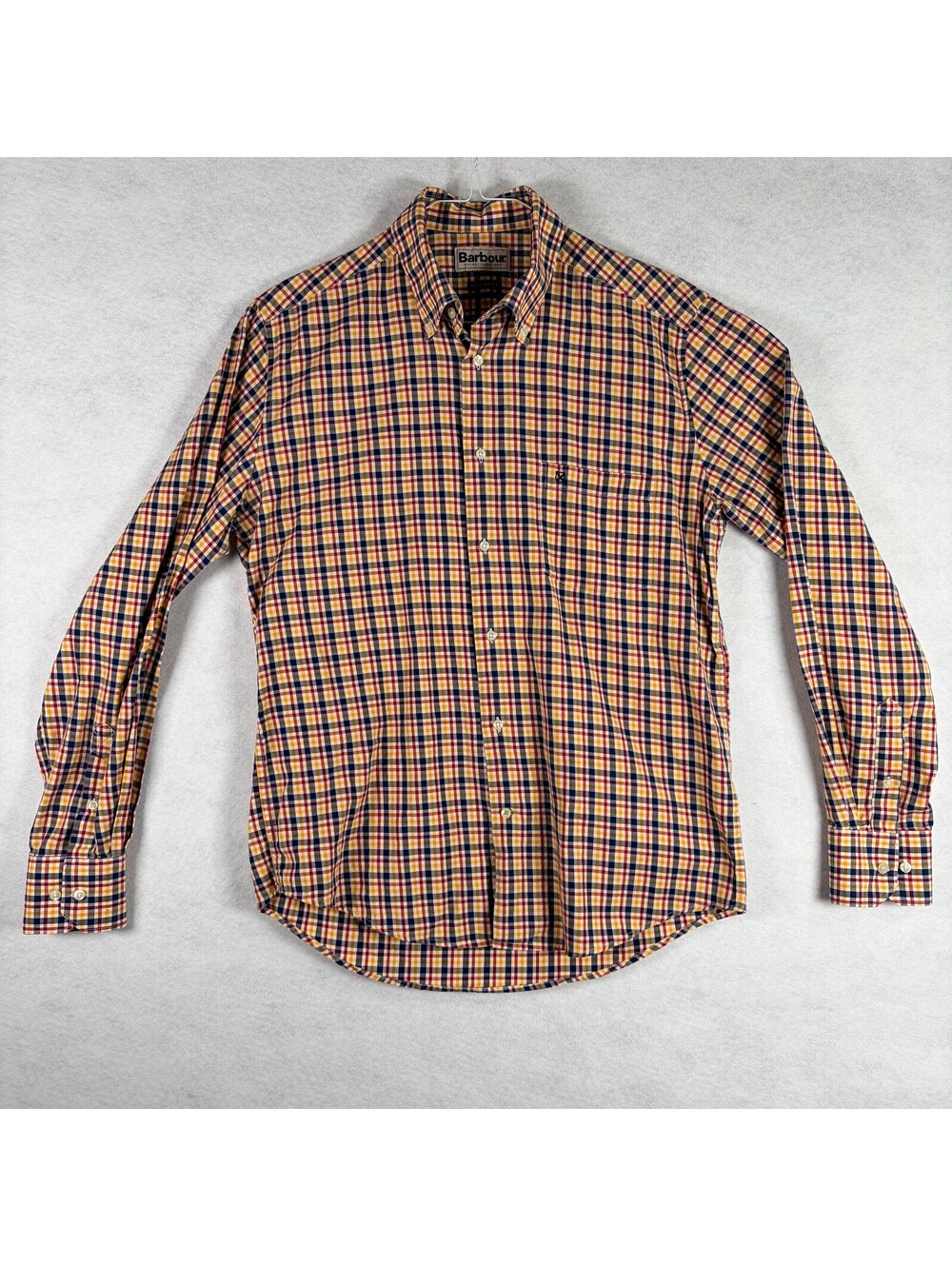 Barbour Regular Fit Plaid Button Down Shirt Men's Large Multicolor Long Sleeve